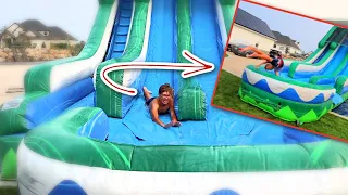 CRAZY Waterslide! I FLEW OFF