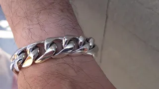 Pulsera de eslabones cubanos de plata