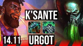 K'SANTE vs URGOT (TOP) | 5/2/12, 700+ games | KR Challenger | 14.11