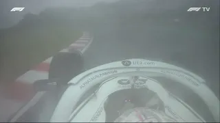 Pierre Gasly almost hits tractor before red flag | 2022 japanese Grand prix
