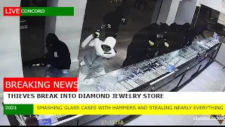 Surveillance video: Thieves clean out Concord jewelry store using hammers