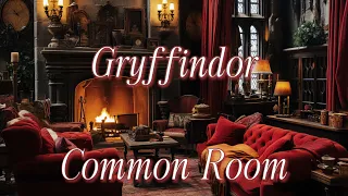 Gryffindor Common Room Ambience 🦁📕 | Cozy Study Atmosphere 📖🕯️| Fireplace | ASMR | 1 hour