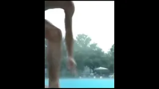 Lightning Strikes Pool as Man Jumps in