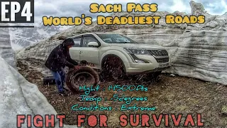 Ep 4 |Day 2 Part 3| Tyre Bursted @ 14500fts | Sach Pass | Fight For Survival World's Deadliest Roads
