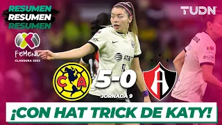 Resumen y goles | América 5-0 Atlas | Liga Mx femenil- CL2023 J9 | TUDN