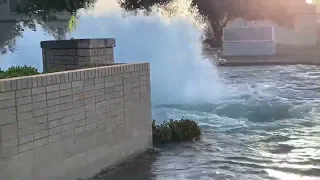 Massive water main break floods Fort Worth street