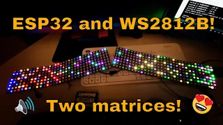 WS2812B 32x8 RGB LED flexible matrix - Two matrices demo ESP32 (4K)