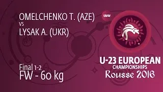 GOLD FW - 60 kg: T. OMELCHENKO (AZE) df. A. LYSAK (UKR), 5-1