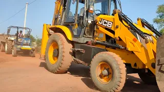 JCB 3dx Working with Many Tractors John Deere Mahindra 275 Eicher 485 Massey Ferguson Part 7