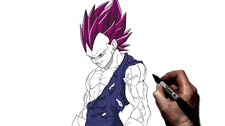 How To Draw Vegeta UE Standing | Step By Step | Dragon Ball