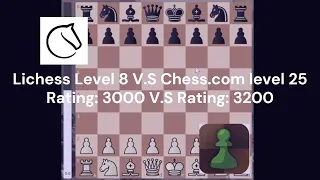 Lichess Level 8 V.S Chess.com Level 25