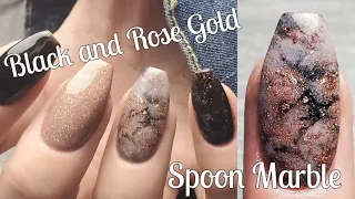 HOW TO: Spoon Marble with Dip Powder ~ New Years Nails!