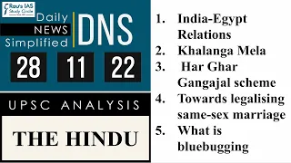 THE HINDU Analysis, 28 November, 2022 (Daily Current Affairs for UPSC IAS) – DNS