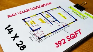 14 x 28 small village house plan design II 14 x 28 ghar ka naksha II 392 sqft house design