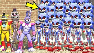 security breach ANIMATRONICS VS SONIC.exe ASSOMBRADOS?  | GTA V Five Nights at Freddy's