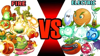 Team Plant FIRE vs Team Plants ELECTRIC - PvZ 2 Plant VS Plant