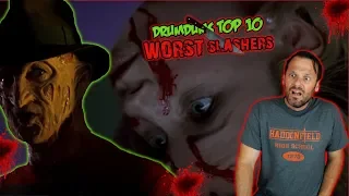 Drumdums Top 10 WORST SLASHER Movies (I'm Going to Throw Up!)