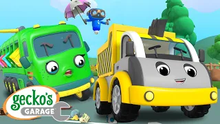 Dump Truck Chase  - Trash Treasure Hunt! | Gecko's Garage | Cartoons For Kids