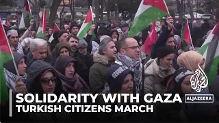 Turkish citizens March in solidarity with Gaza, calling for end to Israel's war crimes