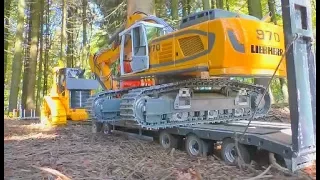 HEAVY RC MACHINES WORK AT THE FOREST! FANTASTIC LIEBHERR, CATERPILLAR AND VOLVO MACHINES! RC FUN
