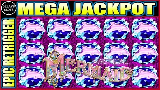 EPIC LAST SPIN RETRIGGER ENDS UP PAYING A MEGA JACKPOT! HIGH LIMIT MYSTICAL MERMAID SLOT MACHINE