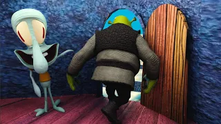 Squidward Kicks Shrek Out of His House