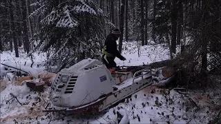 Old Military Ski Doo Alpine Logging At Our Off Grid Homestead