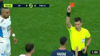 Achraf Hakimi Red Card Marseille vs Psg 0-0