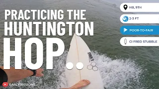 Practicing the Huntington Hop during a crappy day @Huntington Beach - 9th St [POV SURF]