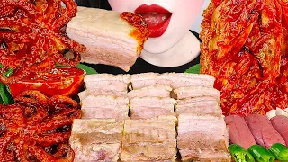 ASMR SPICY OCTOPUS, OYSTER, BOSSAM, SALTED SEAFOOD, KIMCHI *POPULAR KOREAN FOOD* EATING MUKBANG먹방