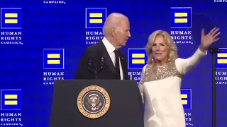 Joe Biden Is Instructed By Jill Biden, Ed.D., On How To Exit The Stage After His Speech