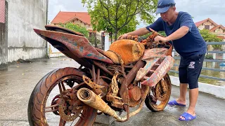 Full restoration the abandoned 50-year-old antique motorcycle 250cc