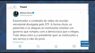 Vídeo de reunião ministerial liberado pelo ministro Celso de Mello repercute entre senadores