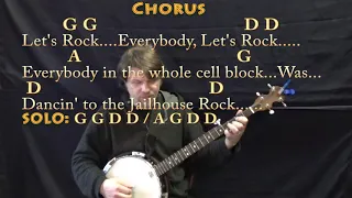 Jailhouse Rock (Elvis) Banjo Cover Lesson in D with Chords/Lyrics