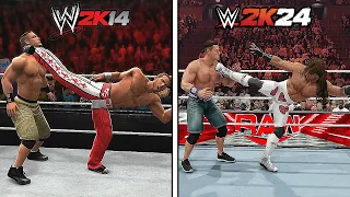 WWE 2K14 Vs. WWE 2K24 - Finishers Comparison (Which is Better?) !!!