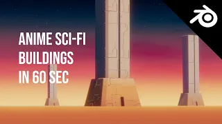 Anime Sci-Fi buildings in Blender 3D