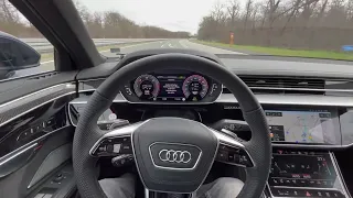 2023 Audi A8 POV Test Drive German Autobahn, City, Tonnel