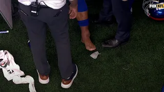 Camera shows swelling on Saquon Barkley's ankle after injury
