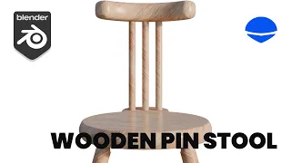 Wooden Pin Stool 3D Modeling in Blender