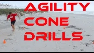 CONE AGILITY DRILLS in the SAND at the BEACH!!!