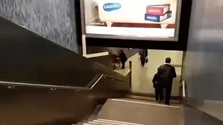Jesus on escalator