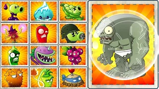 PvZ 2 Challenge - Team Same Plant Max Level POWER UP vs Hamster Ball Jurassic Gargantuar Zombie