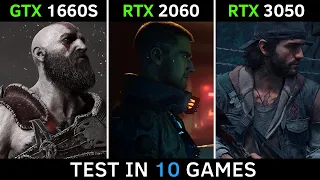 GTX 1660 SUPER vs RTX 2060 vs RTX 3050 | Test in 10 New Games | 2022