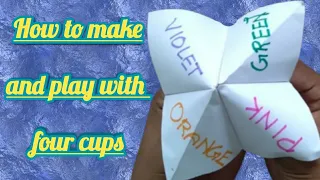 How to make a origami paper four cups using paper with simple steps (fortune teller)(kids special)