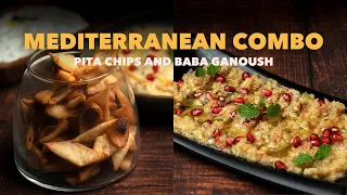 Pita Chips and Baba Ganoush | Pita Crisps | Roasted Eggplant Dip | Mediterranean Combo | Cookd