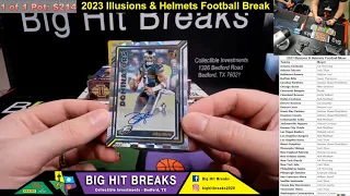 2023 Illusions & Helmets Football Mixer - Jalen Hurts Auto #/50 + Green Deuce Vaughn RC Auto #/5