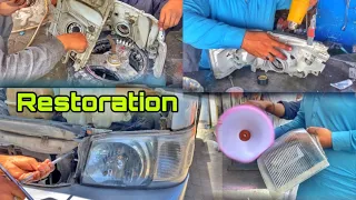 Toyota Hiace Headlight Restoration ||Clean, Polish, and Replace