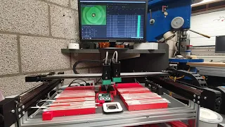 Openpnp diy pick and place machine, first proto series with lots of 0402 and 64 pin LQFP