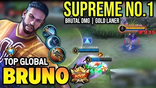 BRUNO BEST BUILD 2023 | TOP GLOBAL BRUNO GAMEPLAY | MOBILE LEGENDS✓