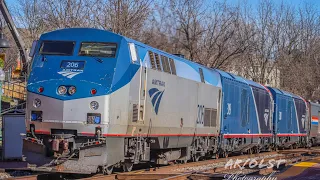 MARC P891-16, and Amtrak P029-16 with the ALC-42’s with a friend giving a horn show at Gtown, MD!